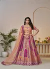 Kf-484-Orange Banarasi Silk Embroidered Lehenga Choli Suppliers In India